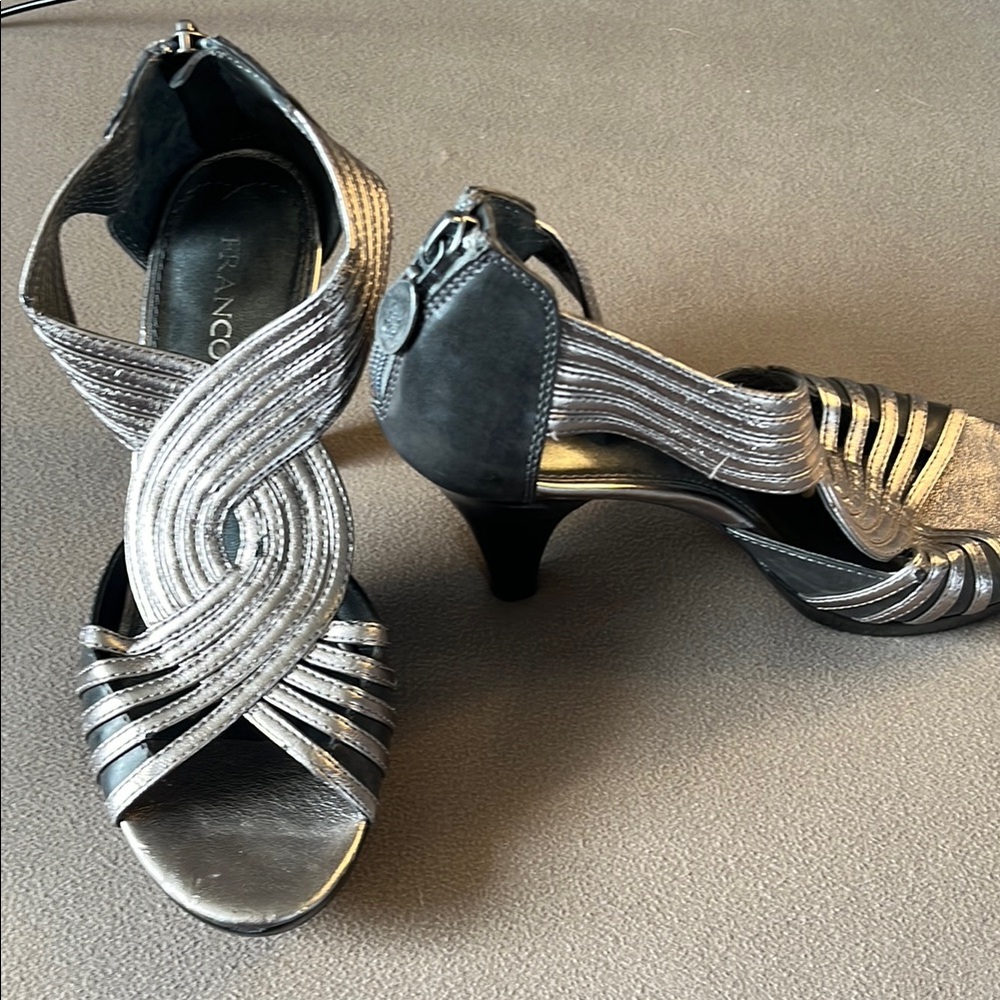 Franco Sarto Women's Silver Heeled Sandals